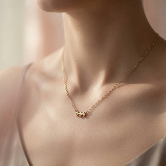 Lab Diamond Triangle Necklace
