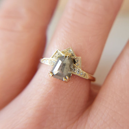 Shield-Cut Diamond Ring