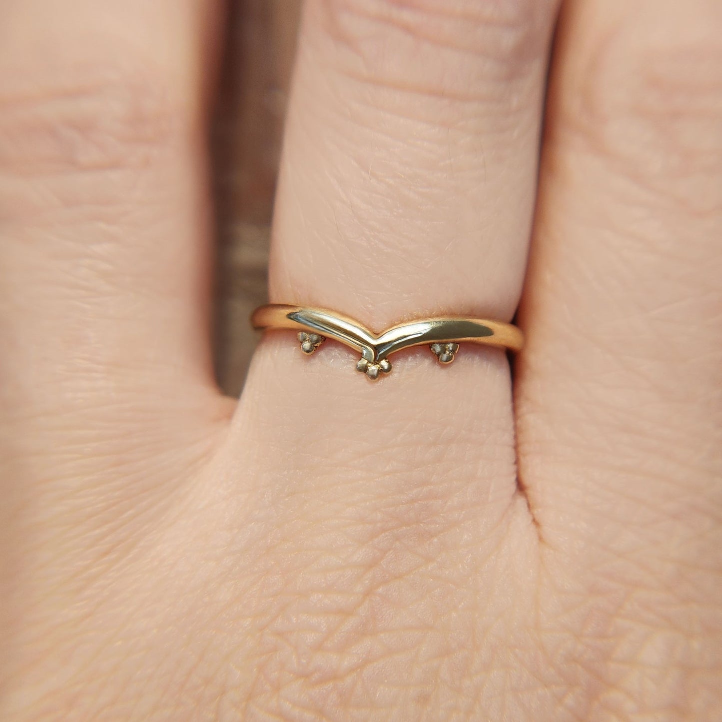 Gold Chevron Wedding Band