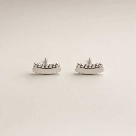 Curved Bar Stud Earrings