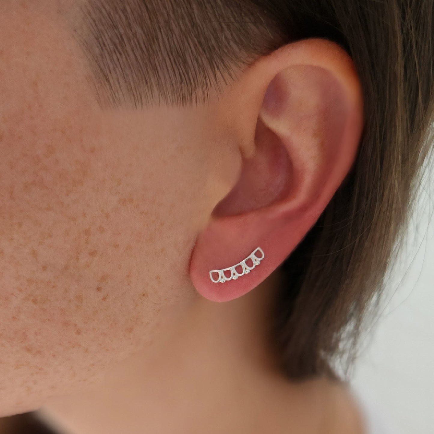 Scallop Climber Earrings