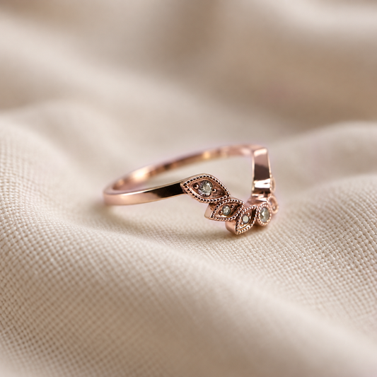 Floral Milgrain Contour Band