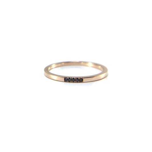 Rose Gold wedding band with Black Diamonds