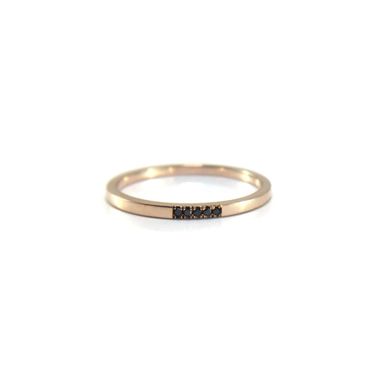 Rose Gold wedding band with Black Diamonds