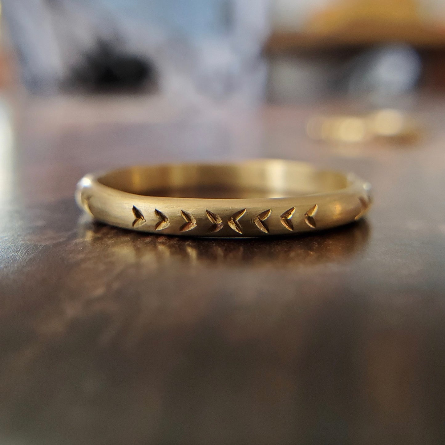 Arrow Pattern Wedding Band