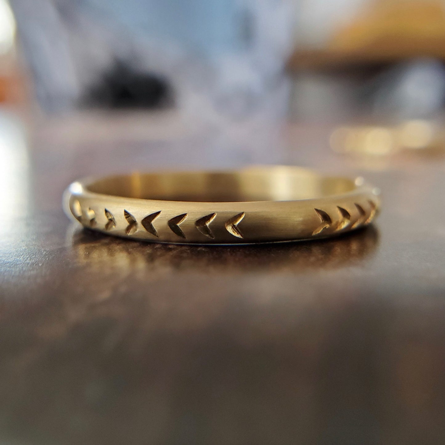 Arrow Pattern Wedding Band