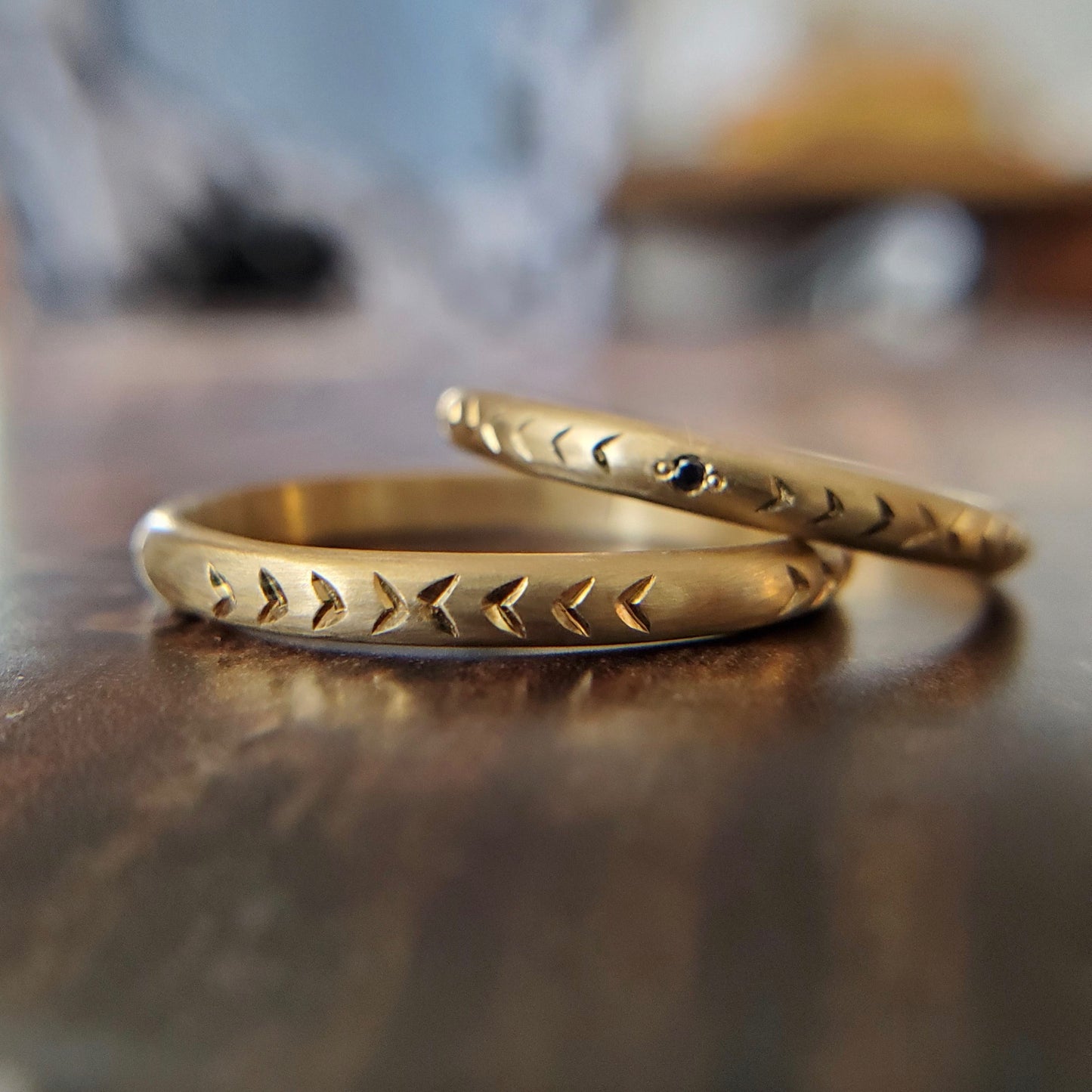 Arrow Pattern Wedding Band