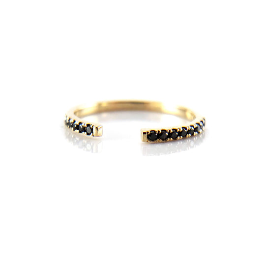 Open Black Diamond Wedding Band