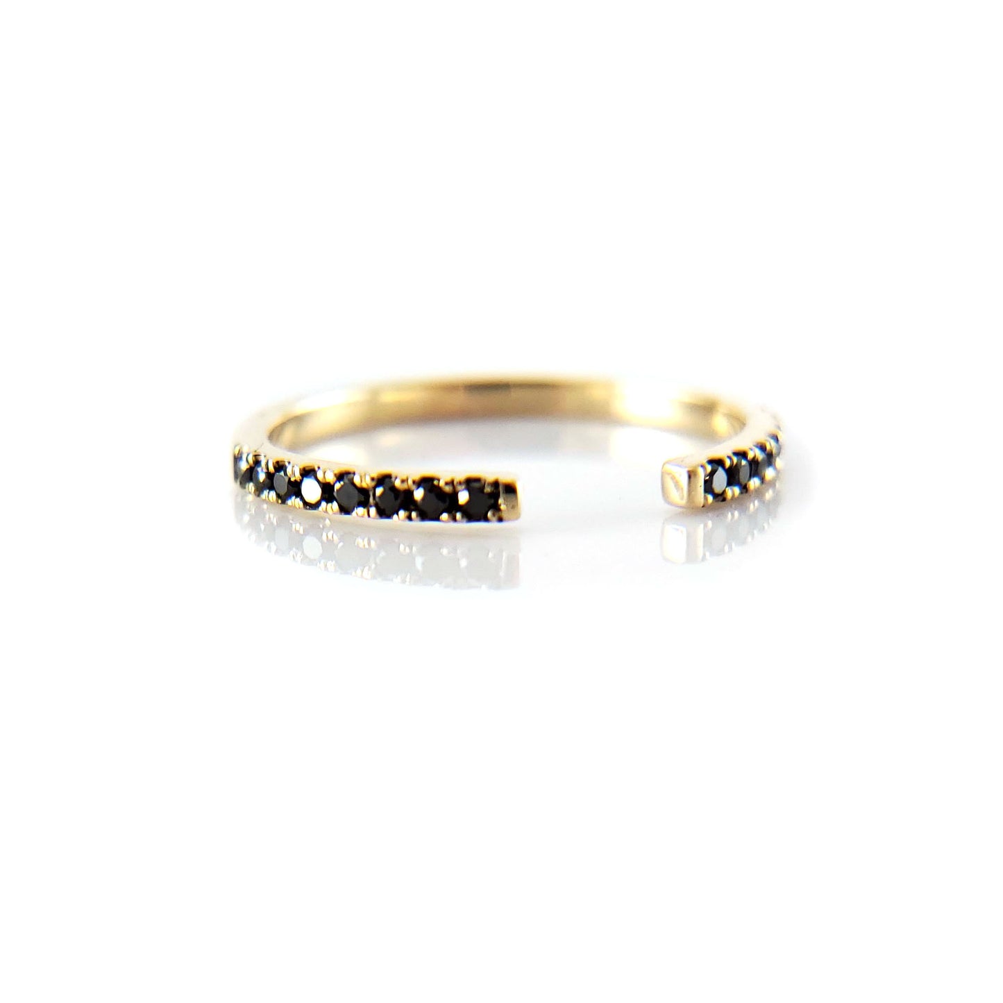 Open Black Diamond Wedding Band