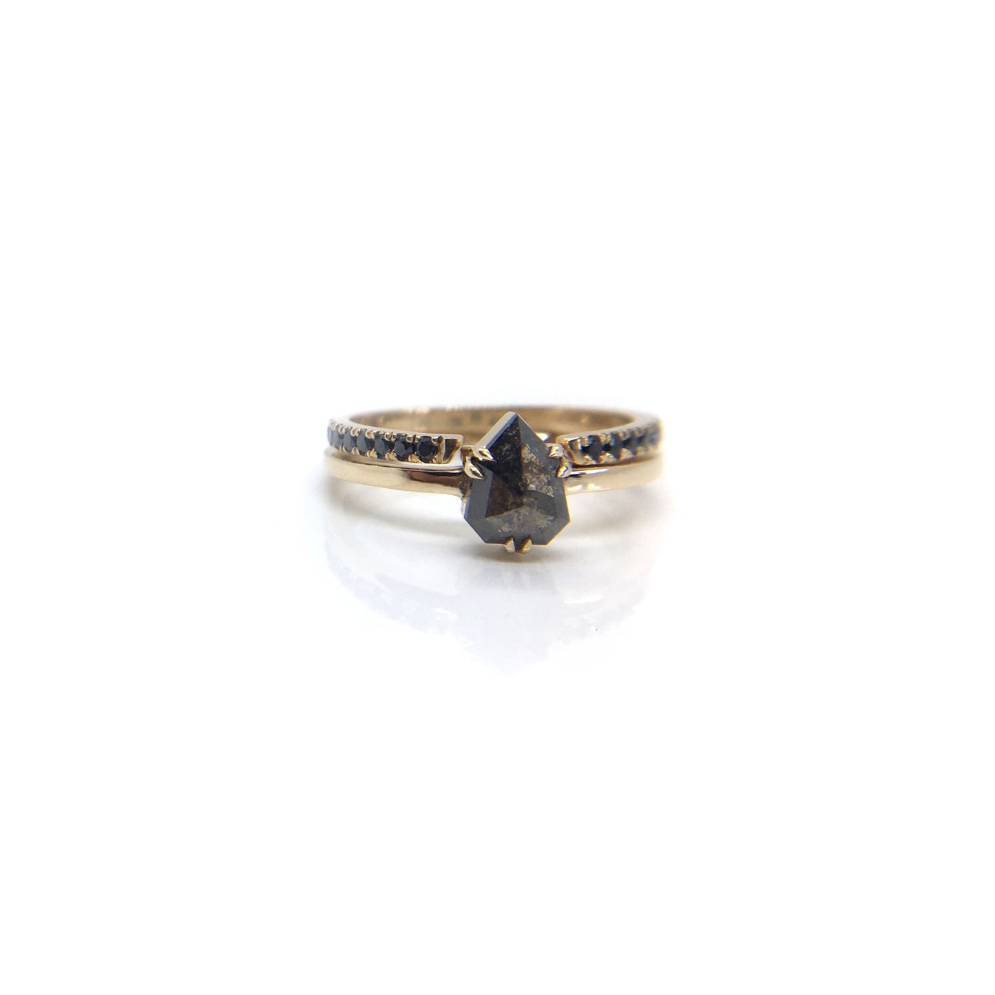 Open Black Diamond Wedding Band