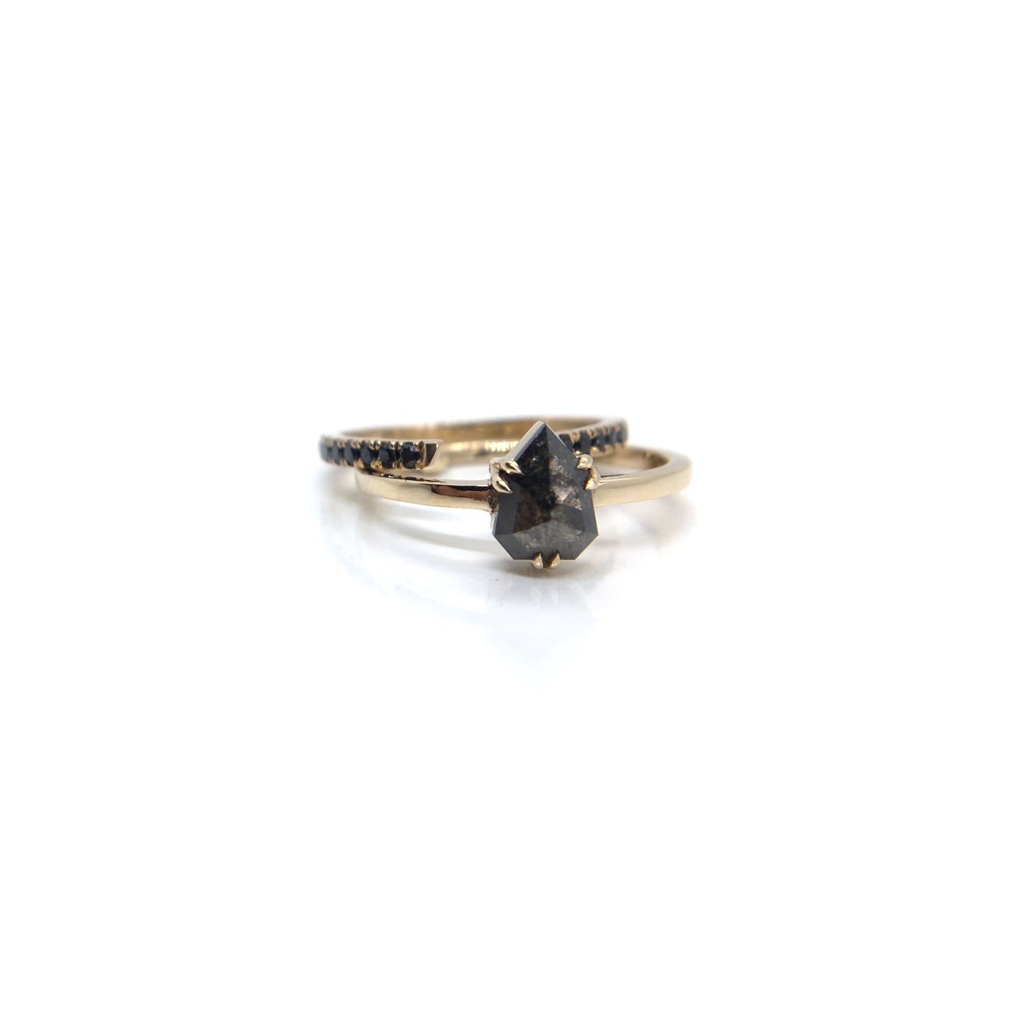 Open Black Diamond Wedding Band