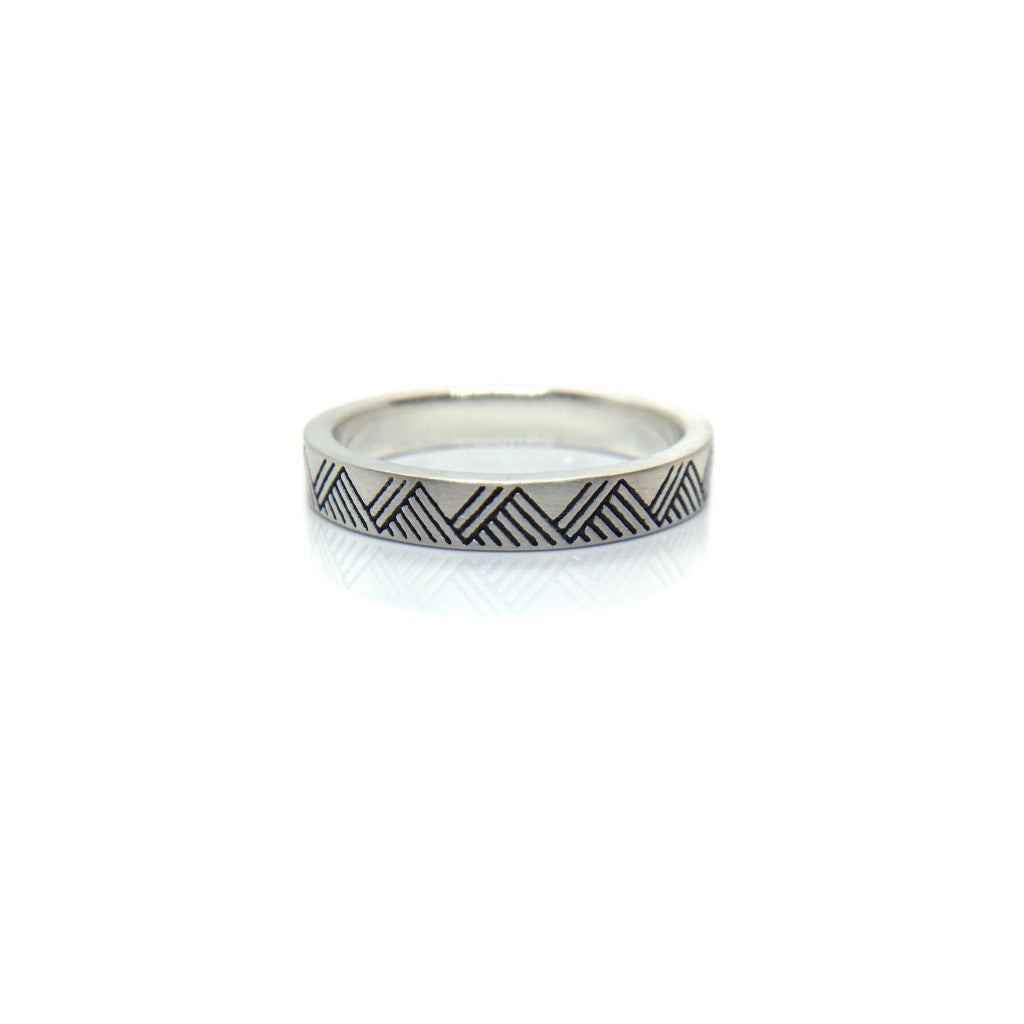 Engraved Mountain Ring