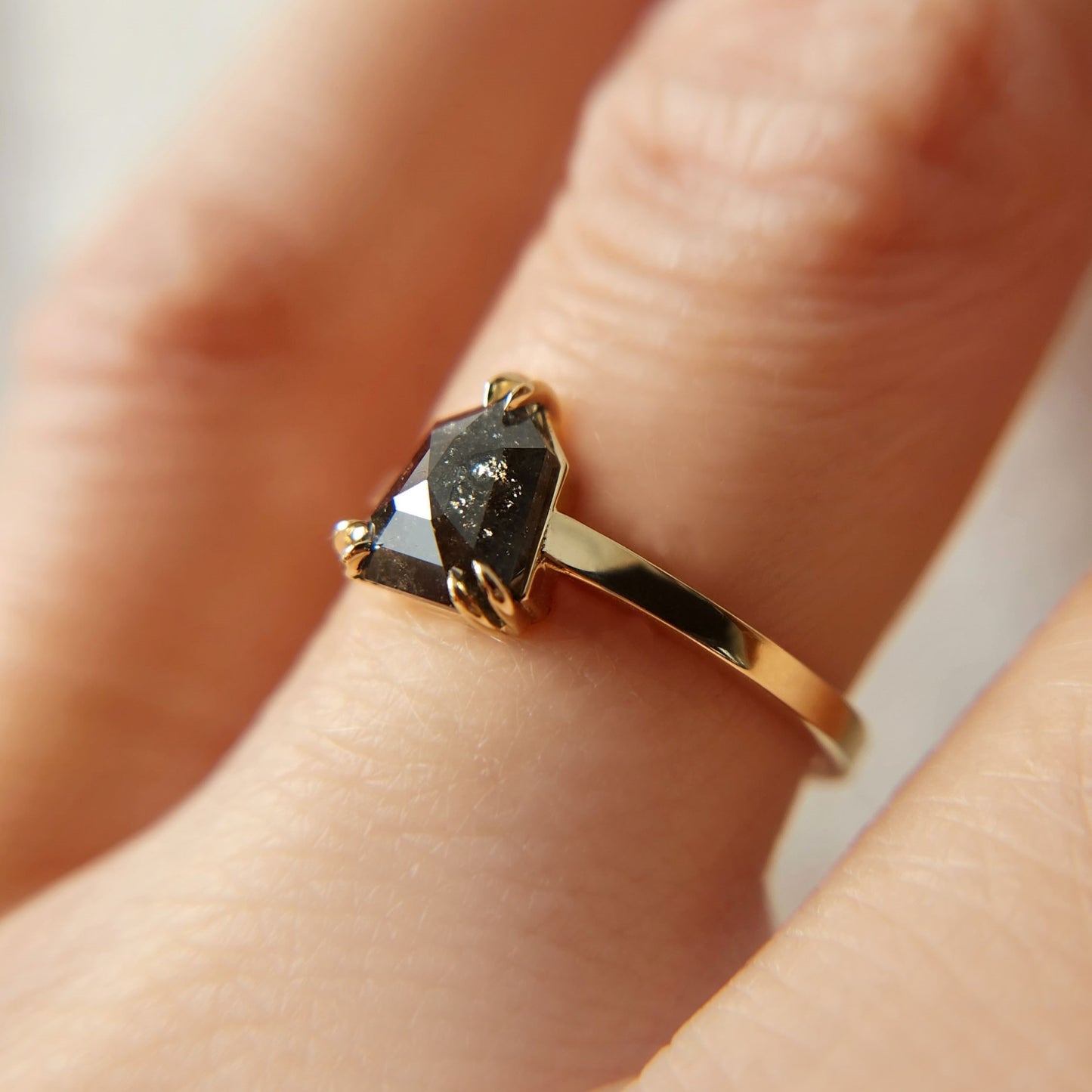 Geometric Diamond Engagement Ring