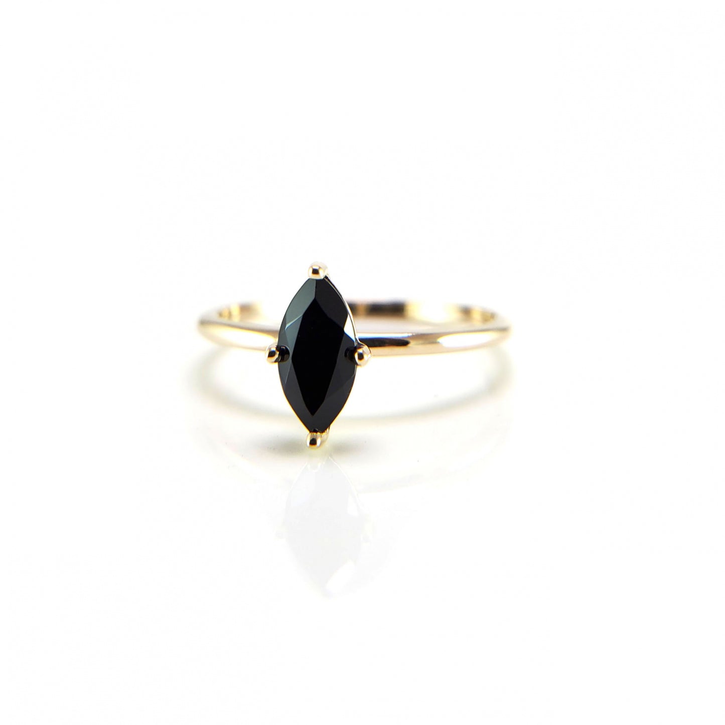 Black Marquise Solitaire Ring