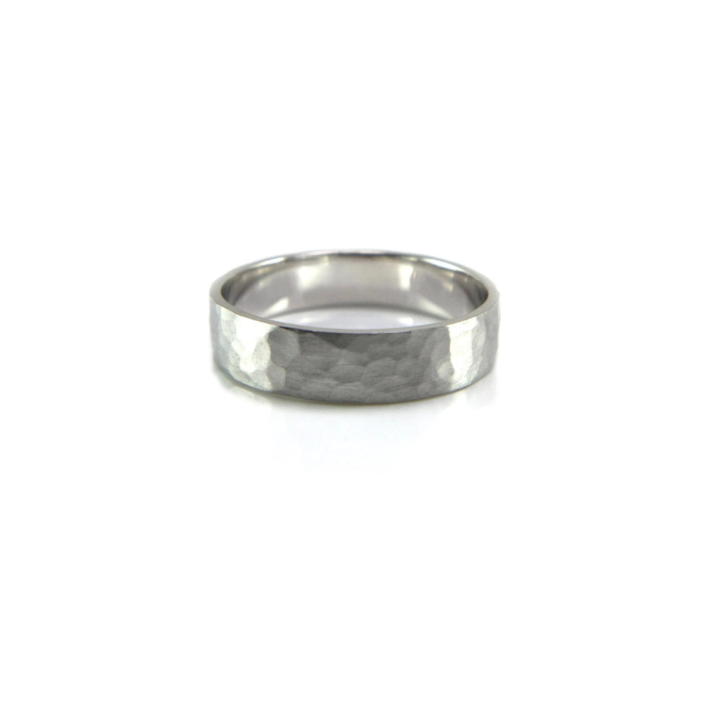 Men's Unique Hammered Texture Band