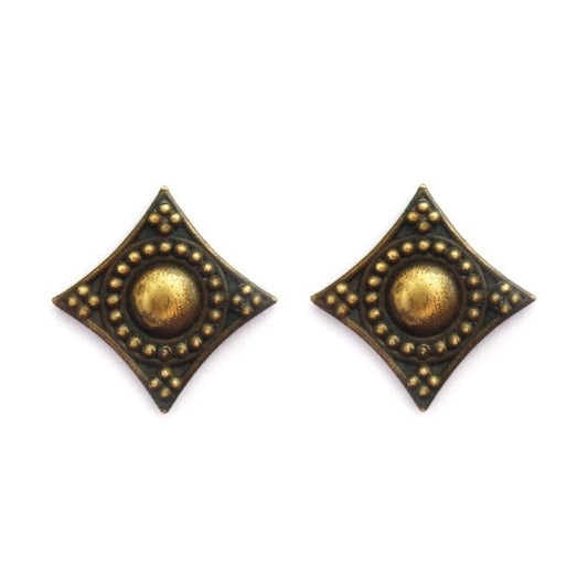 Diamond Shape Granulation Roman Style Earrings