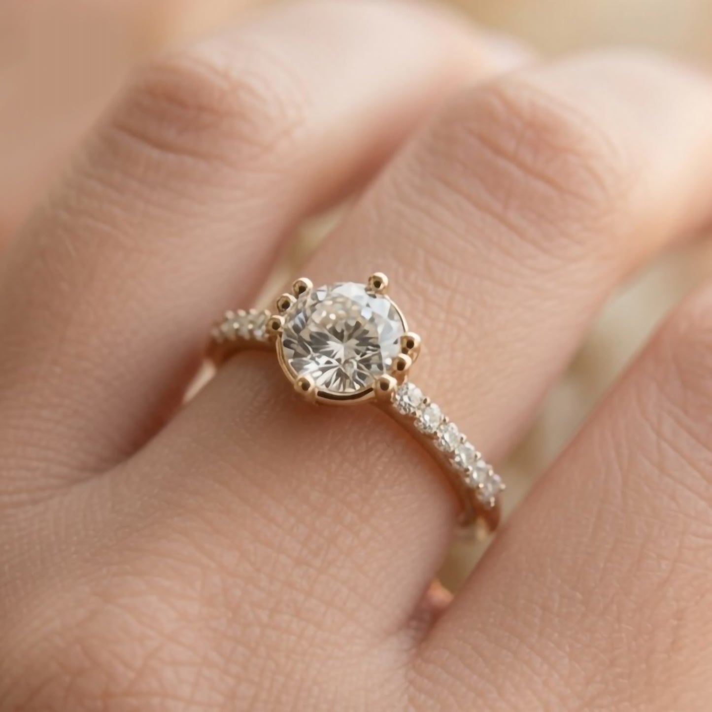 Lab Created White Diamond Ring