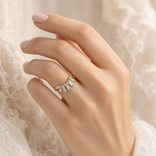 Lab Diamond Contour Band