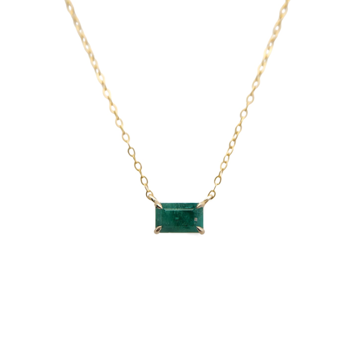 Minimalist Emerald Necklace