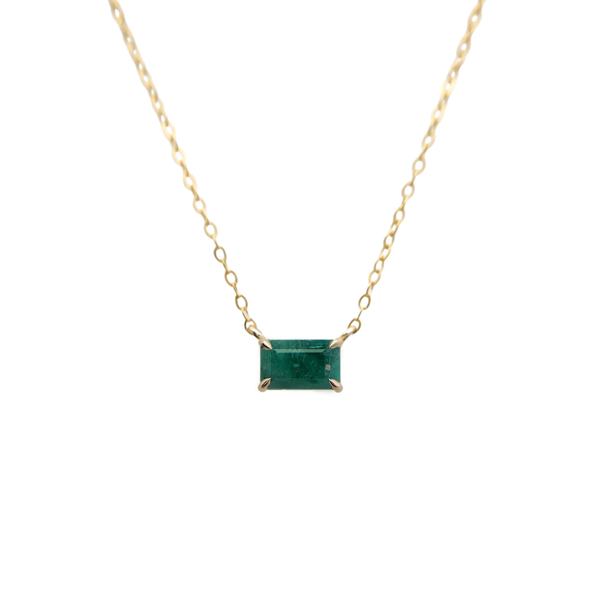 Minimalist Emerald Necklace
