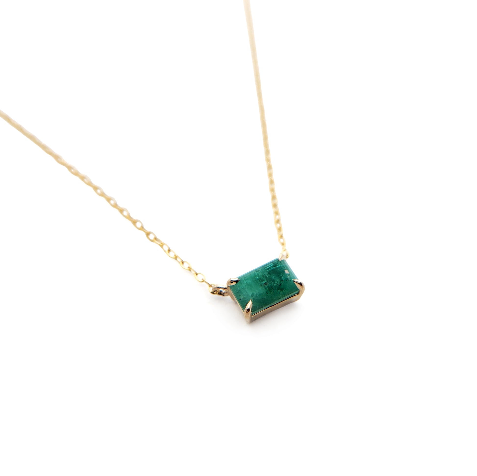 Minimalist Emerald Necklace