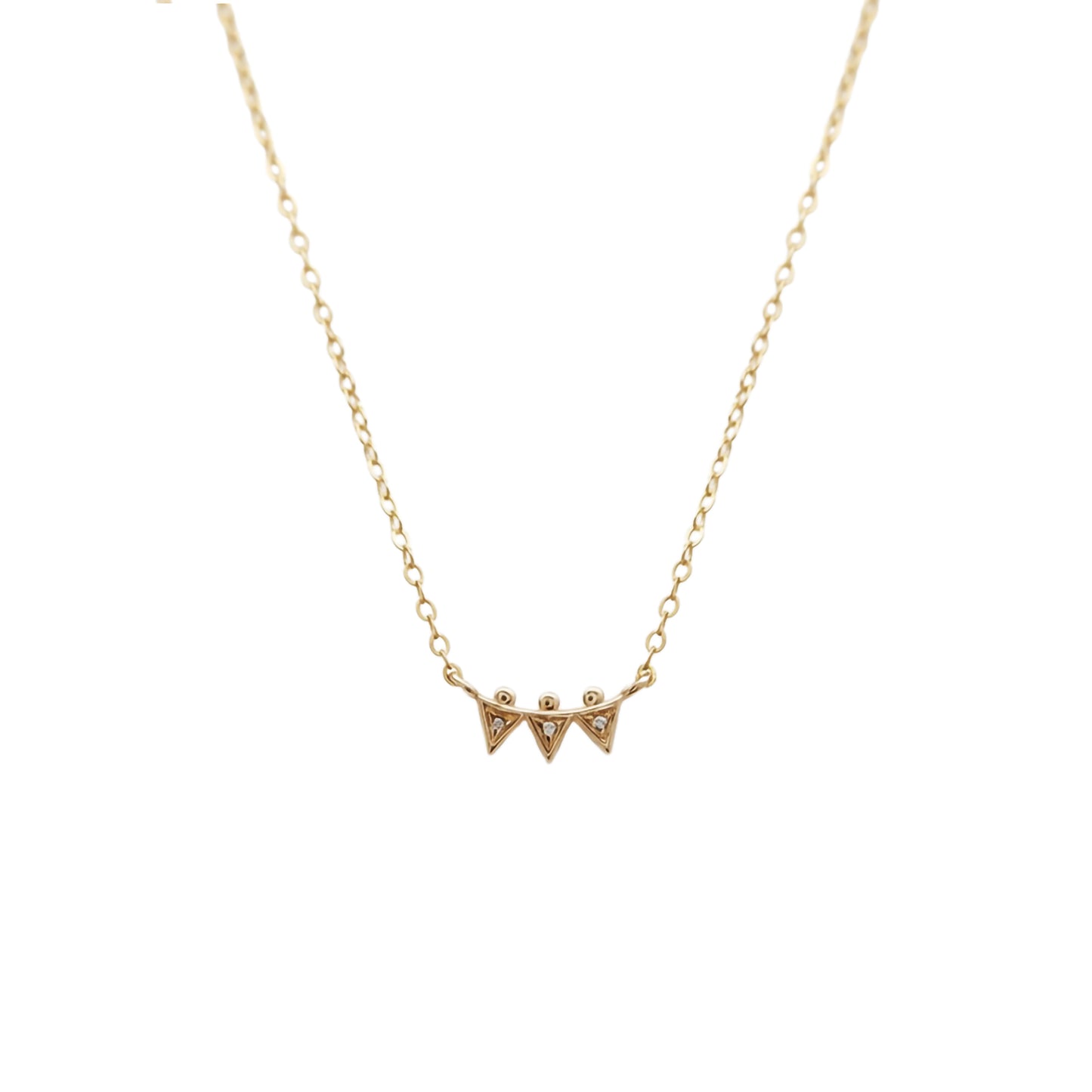 Lab Diamond Triangle Necklace