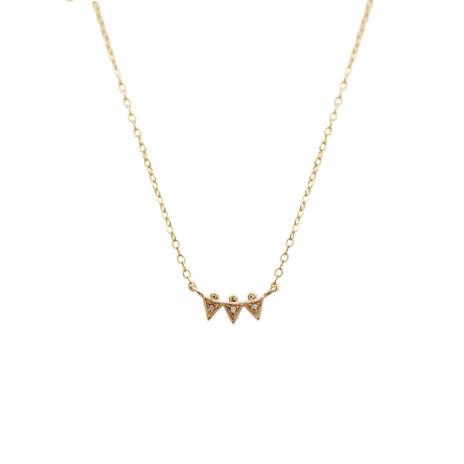 Lab Diamond Triangle Necklace