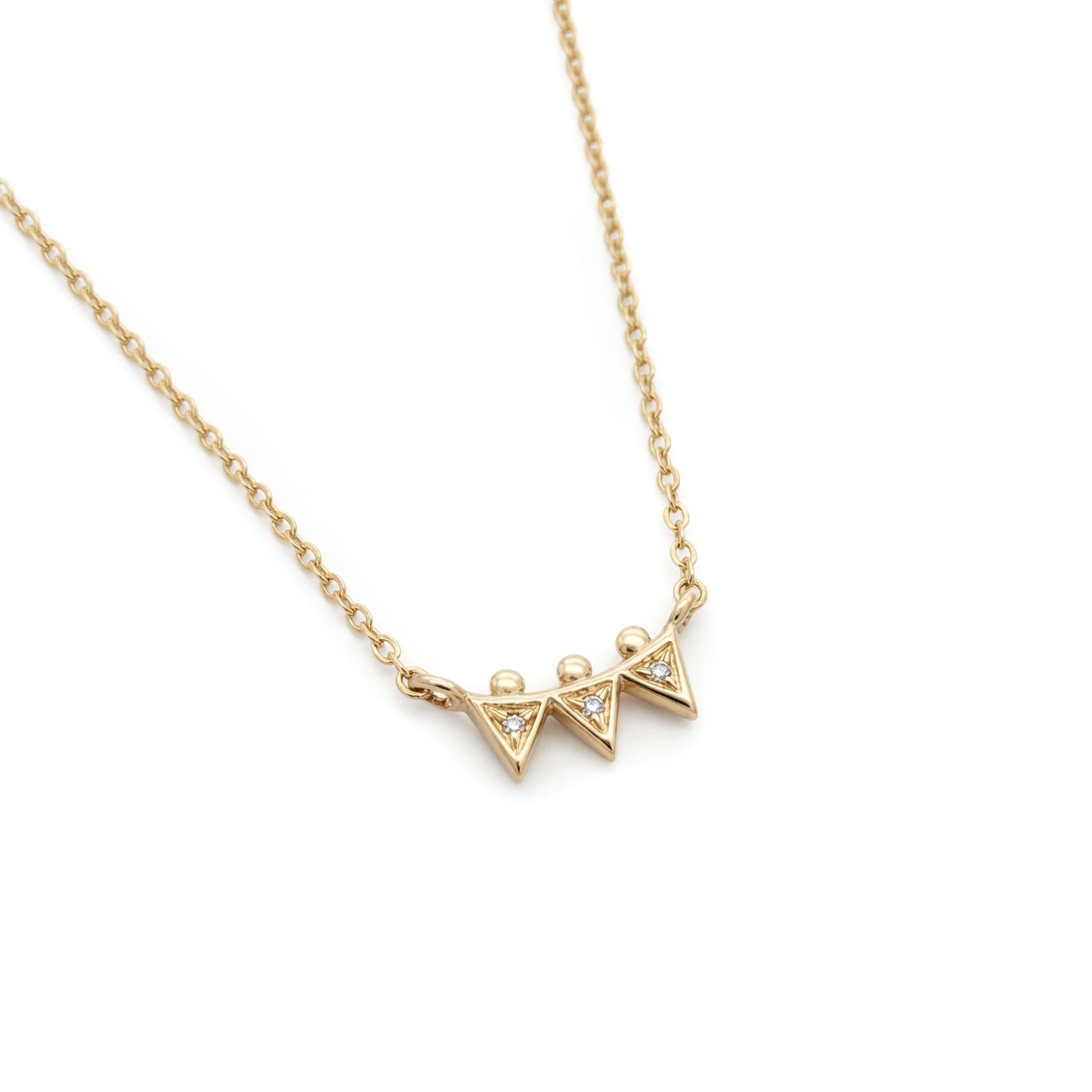 Lab Diamond Triangle Necklace