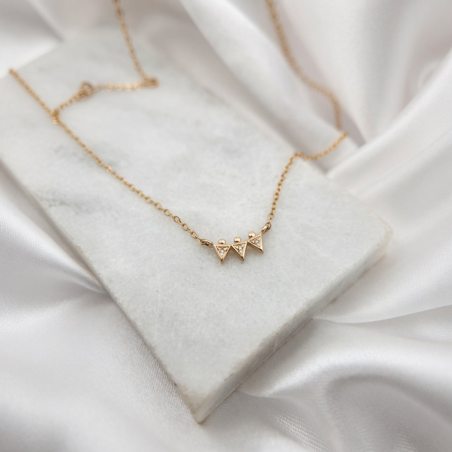 Lab Diamond Triangle Necklace