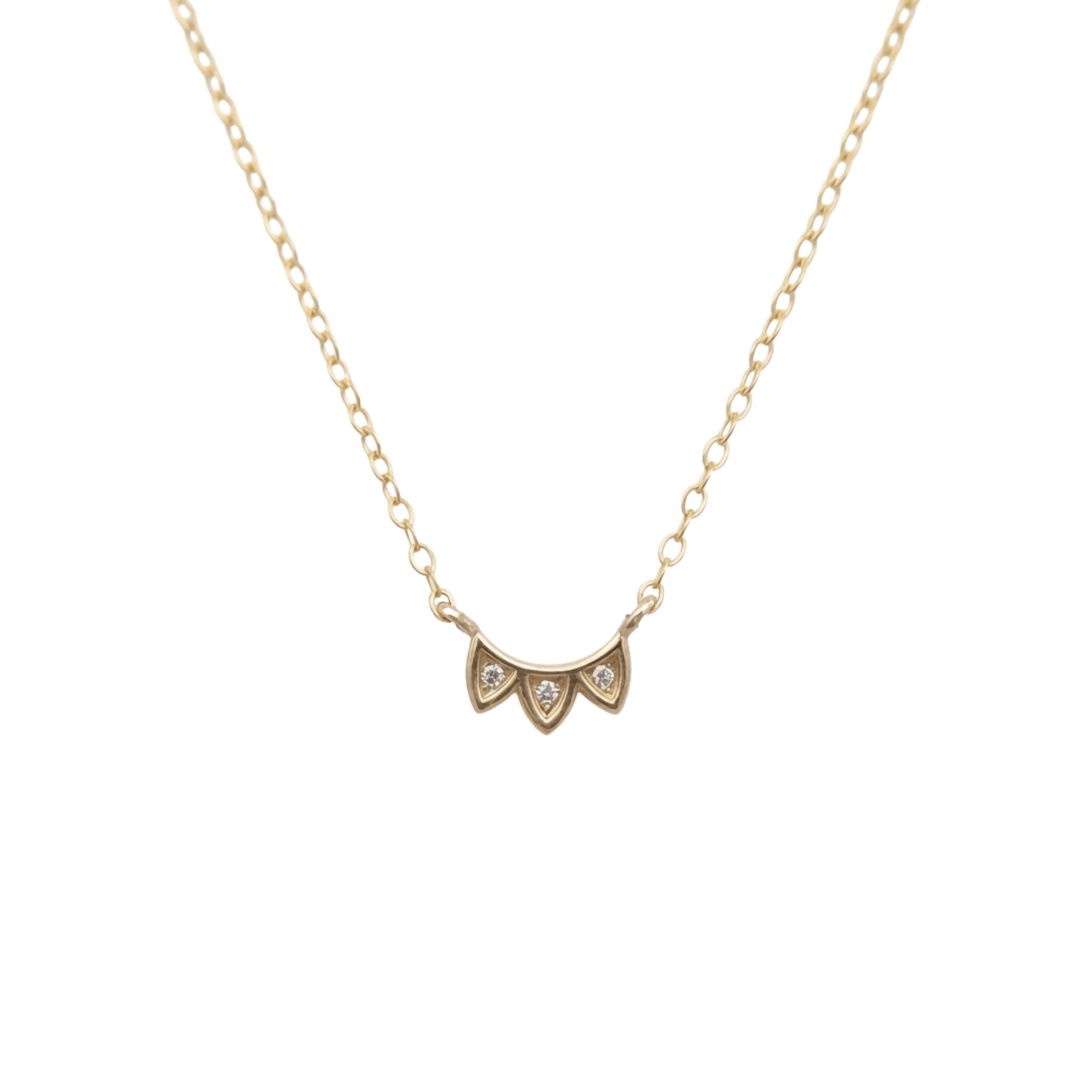 Lab Diamond Petal Necklace