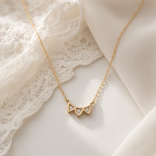 Lab Diamond Petal Necklace