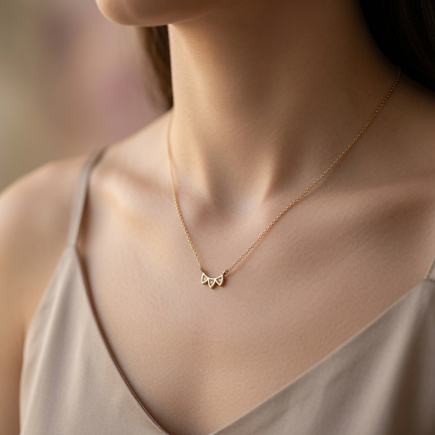 Lab Diamond Petal Necklace