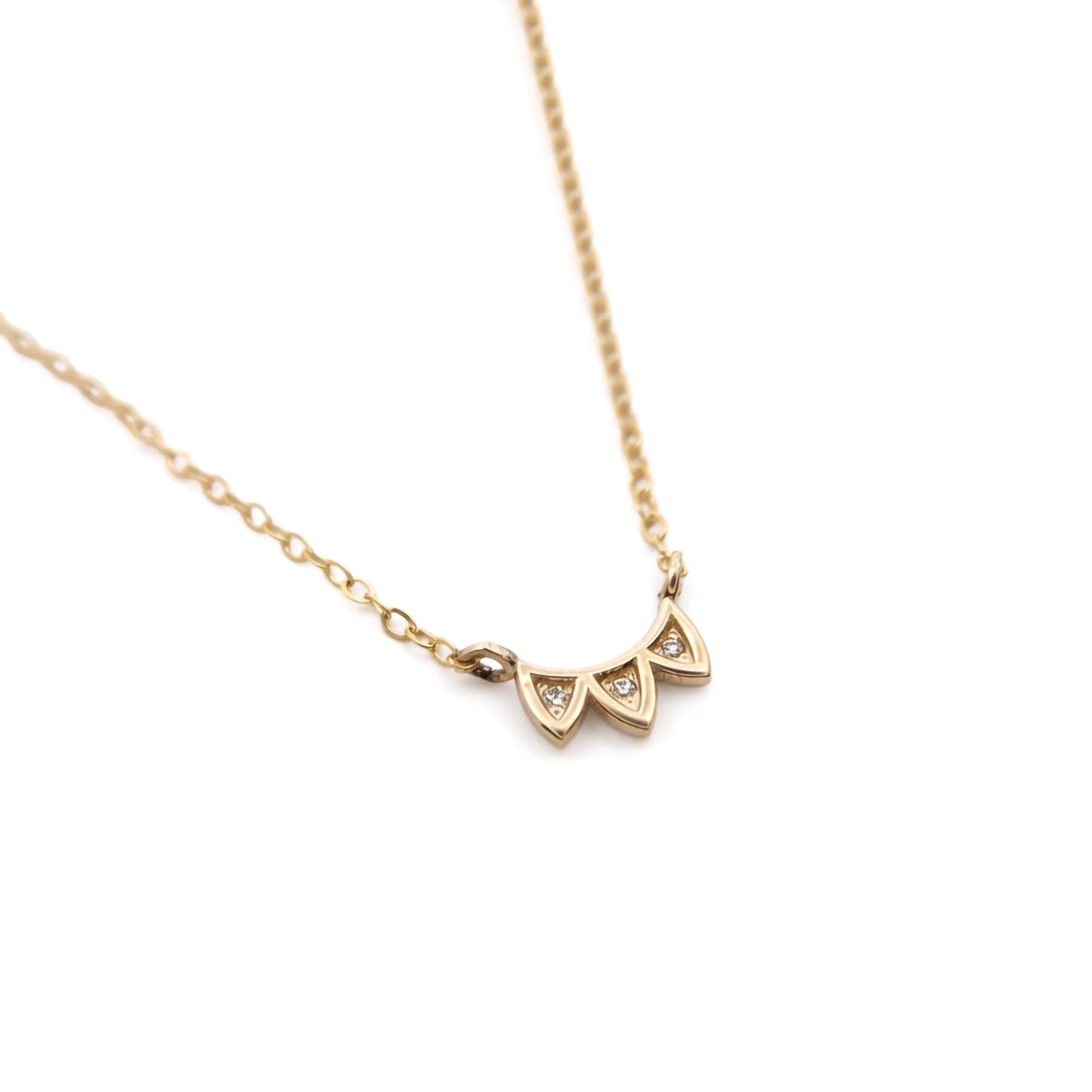 Lab Diamond Petal Necklace