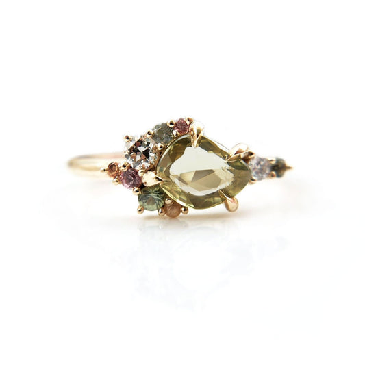 Sapphire Cluster Engagement Ring