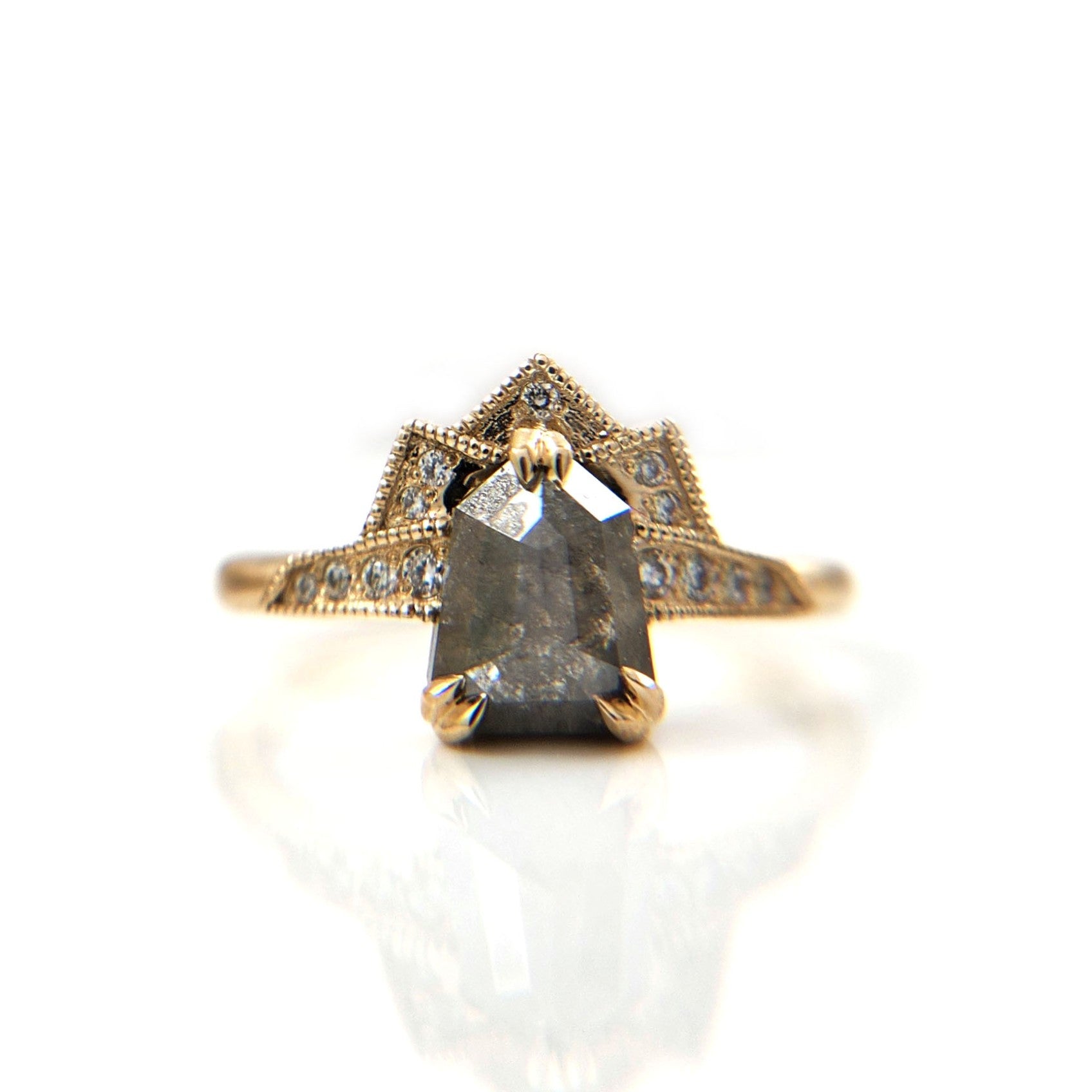 Shield-Cut Diamond Ring
