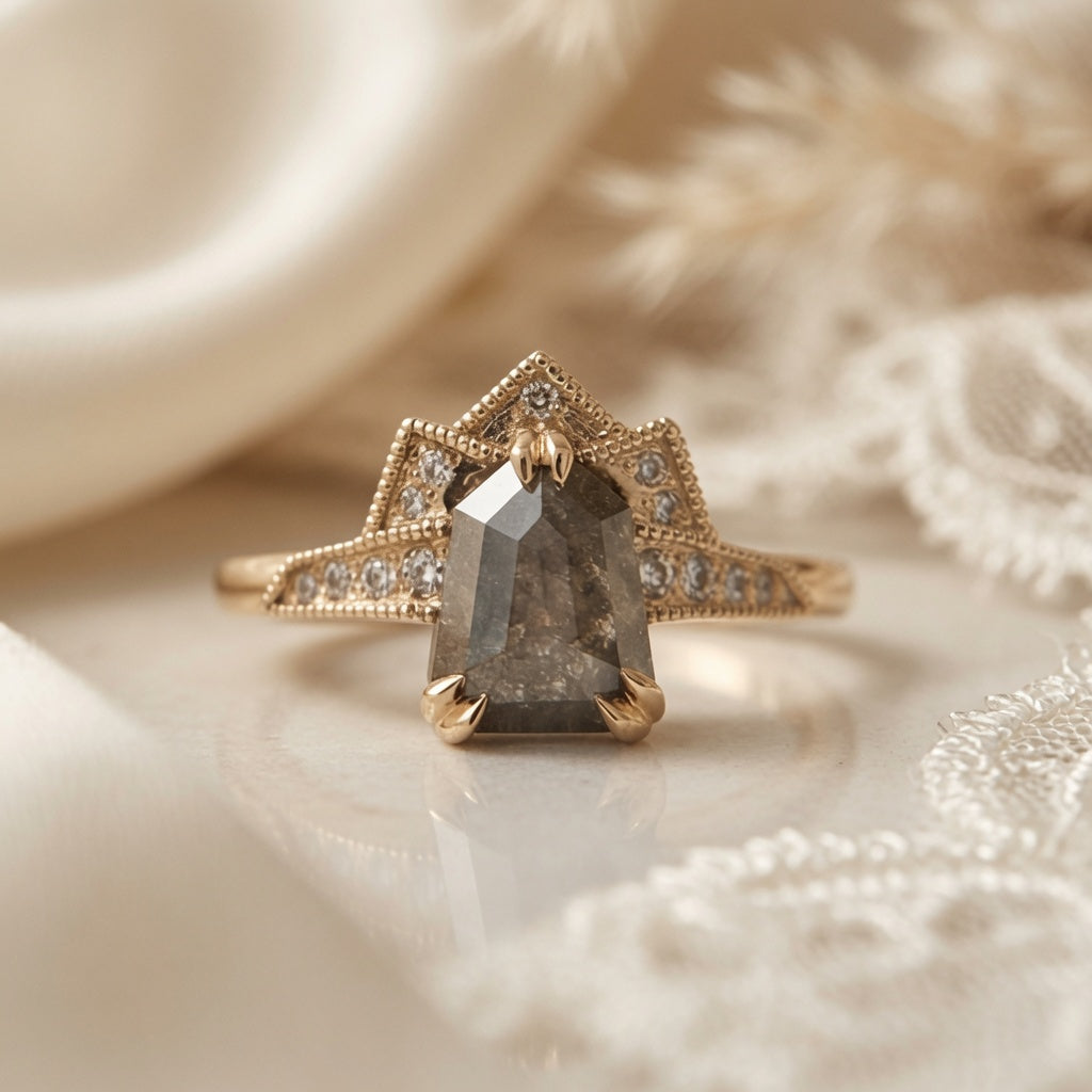 Shield-Cut Diamond Ring