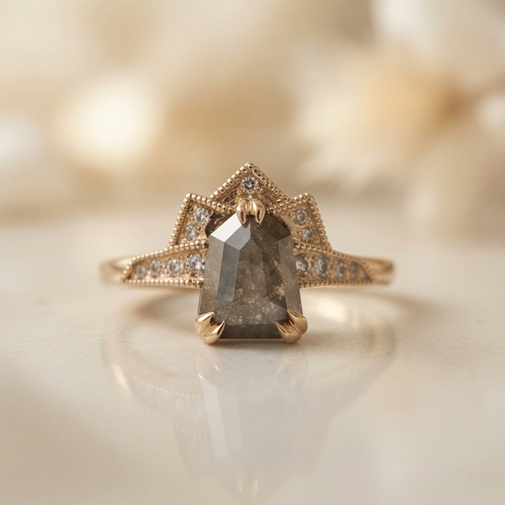 Shield-Cut Diamond Ring
