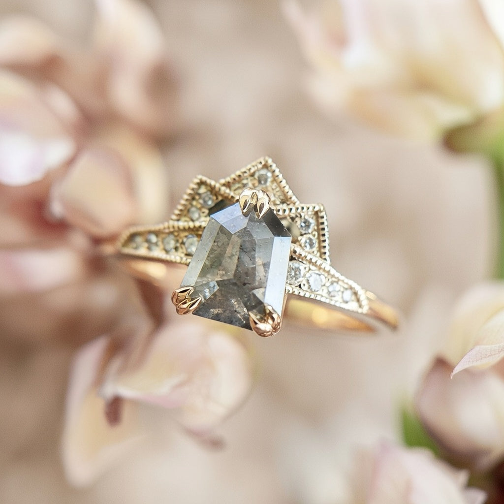 Shield-Cut Diamond Ring