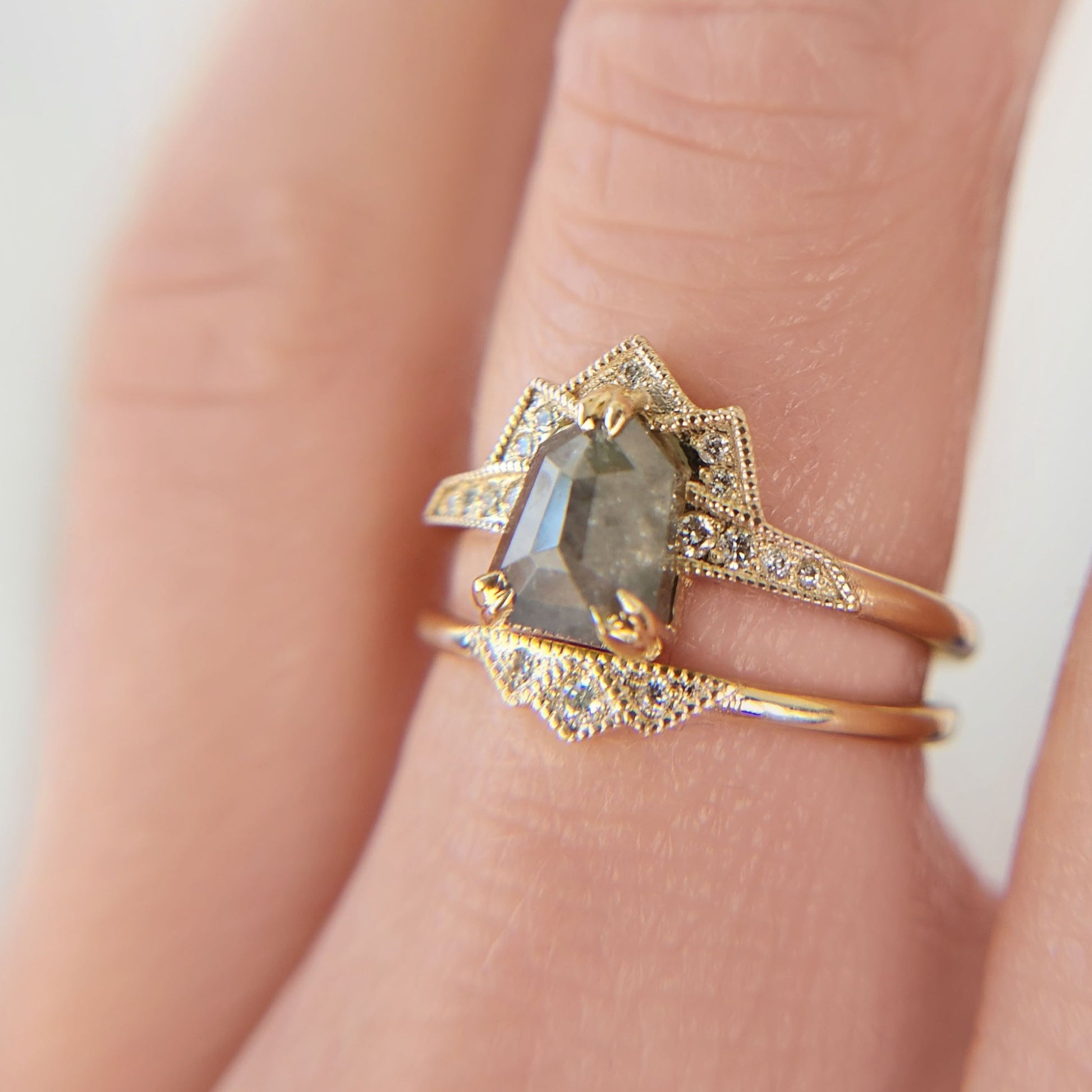 Shield-Cut Diamond Ring