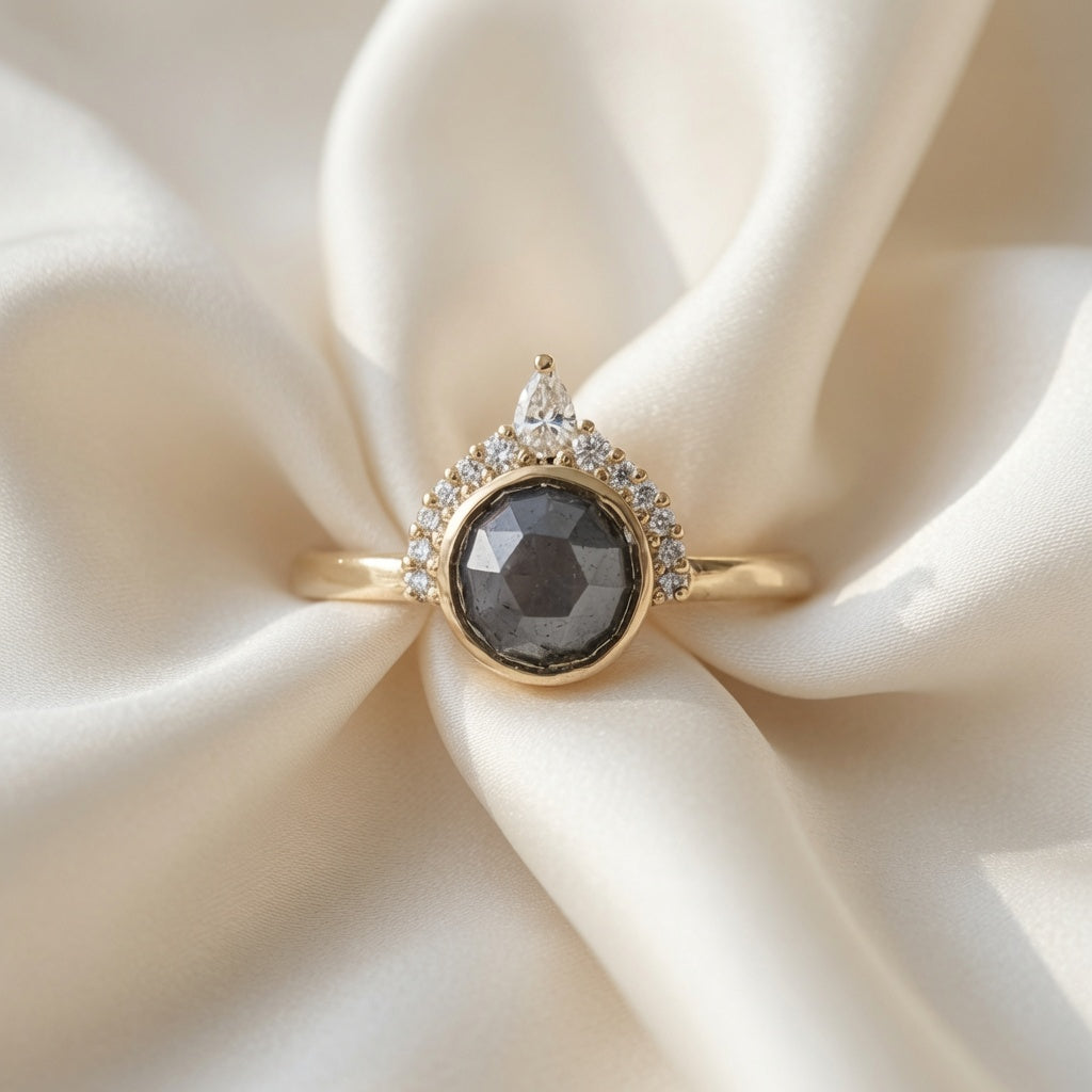 grey sapphire engagement ring