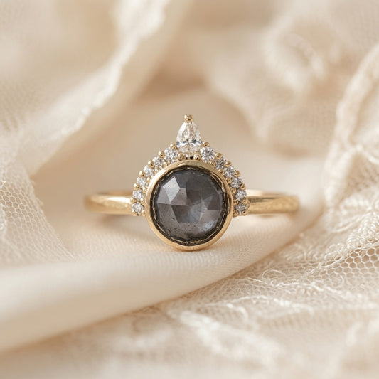 grey sapphire engagement ring
