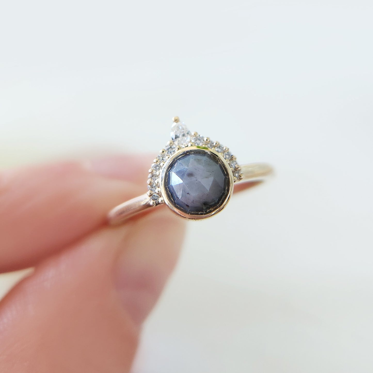 grey sapphire engagement ring