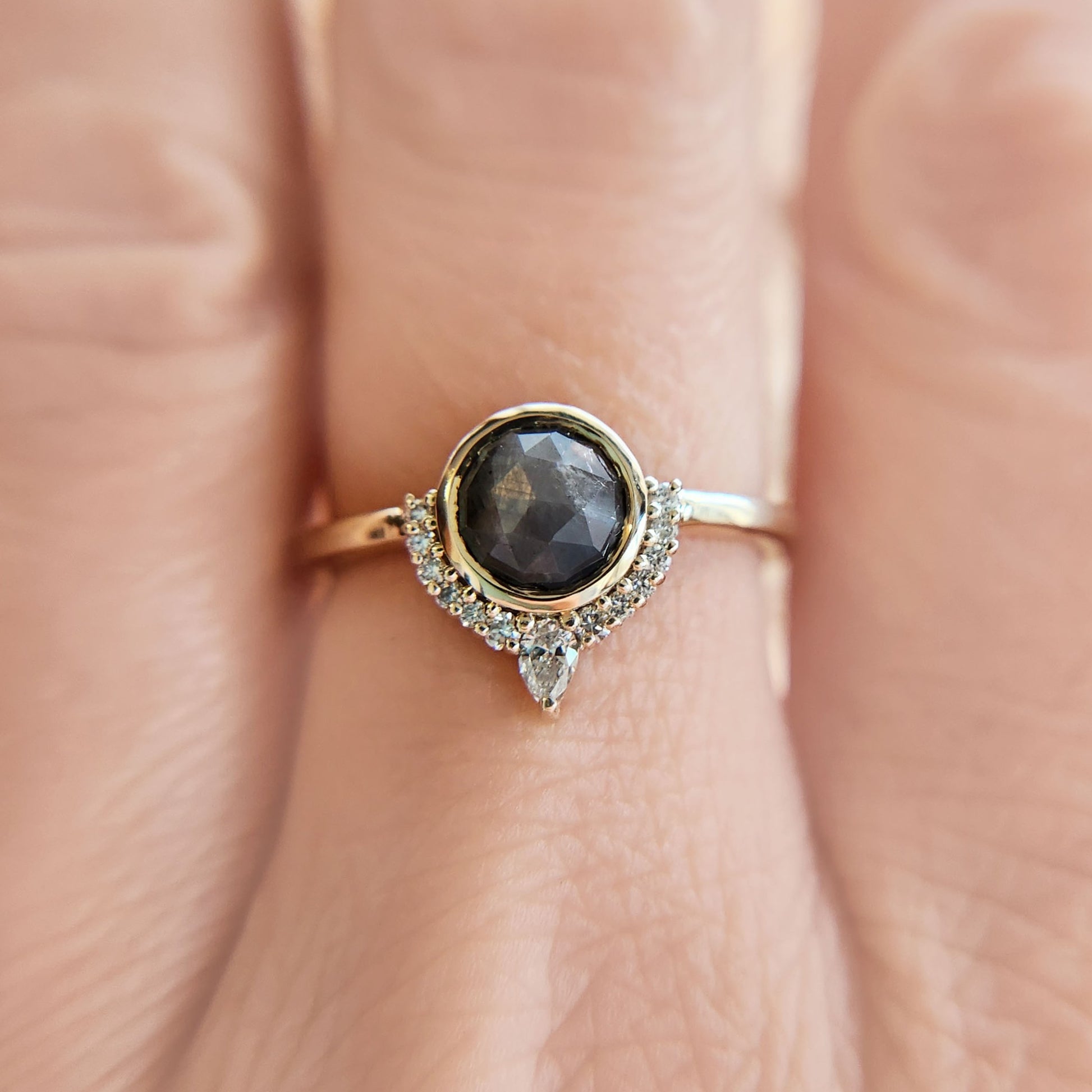 grey sapphire engagement ring