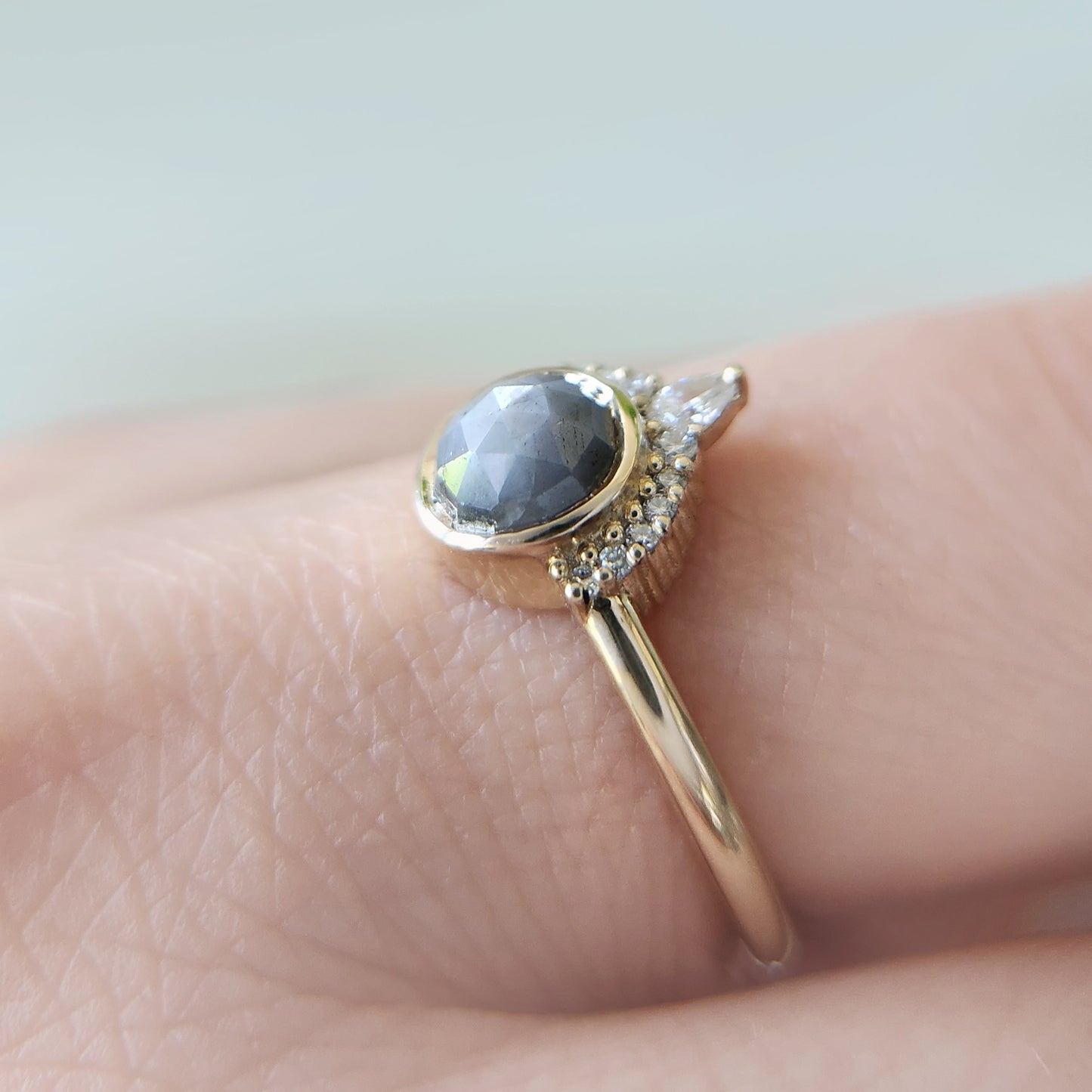 grey sapphire engagement ring