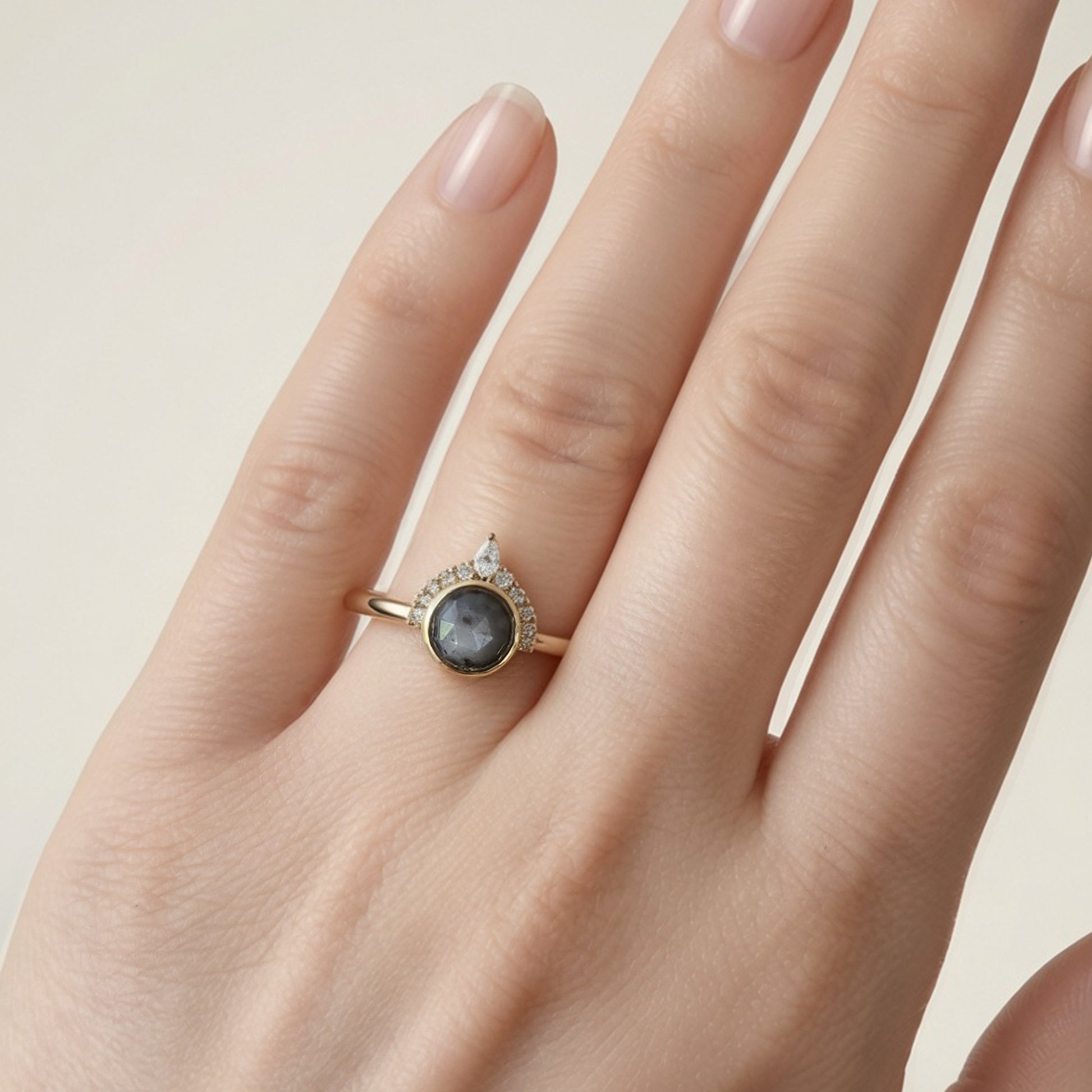 grey sapphire engagement ring