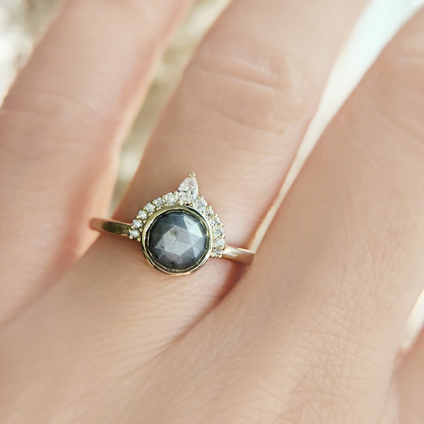 grey sapphire engagement ring