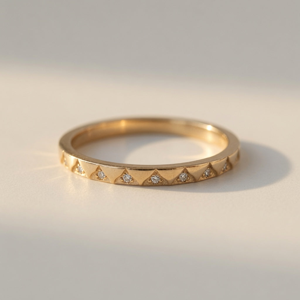 Lab Diamond Arch Band