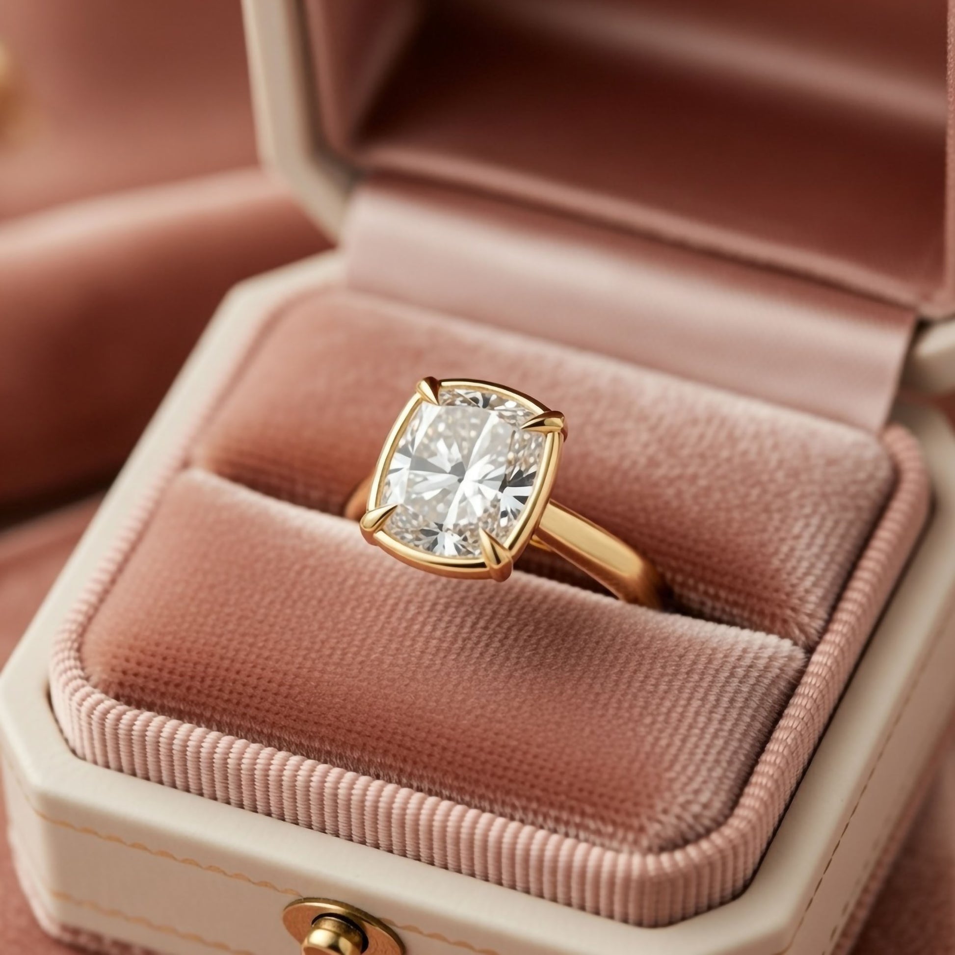 Elongated Cushion Cut Lab-Grown Diamond Engagement Ring