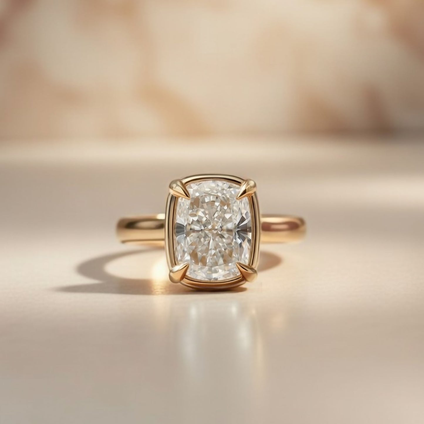 Elongated Cushion Cut Lab-Grown Diamond Engagement Ring