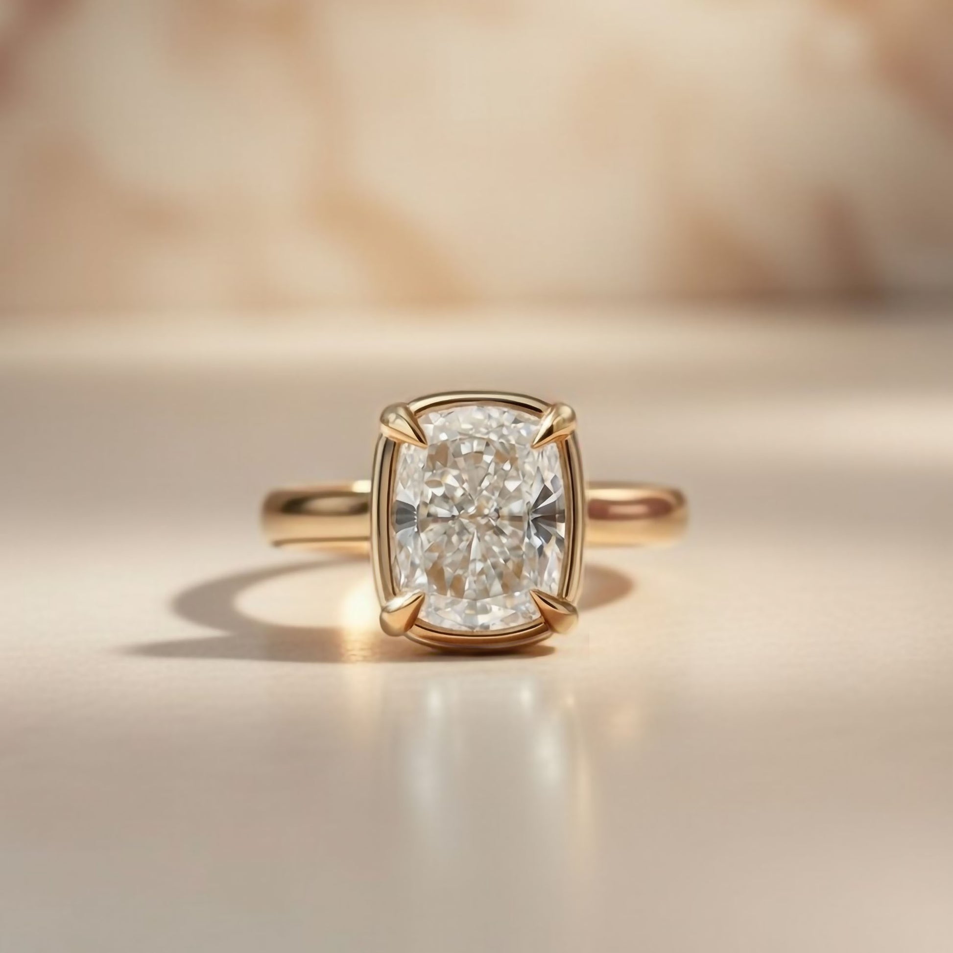 Elongated Cushion Cut Lab-Grown Diamond Engagement Ring